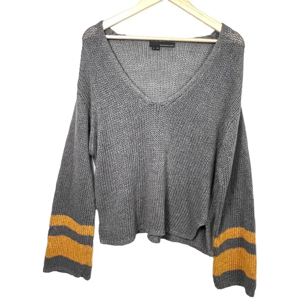 360 Sweater Raquel Stripe cuff‎ Silk Linen Sweater size S